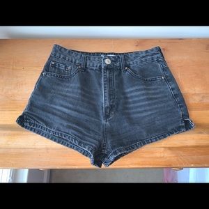 High waisted jean shorts